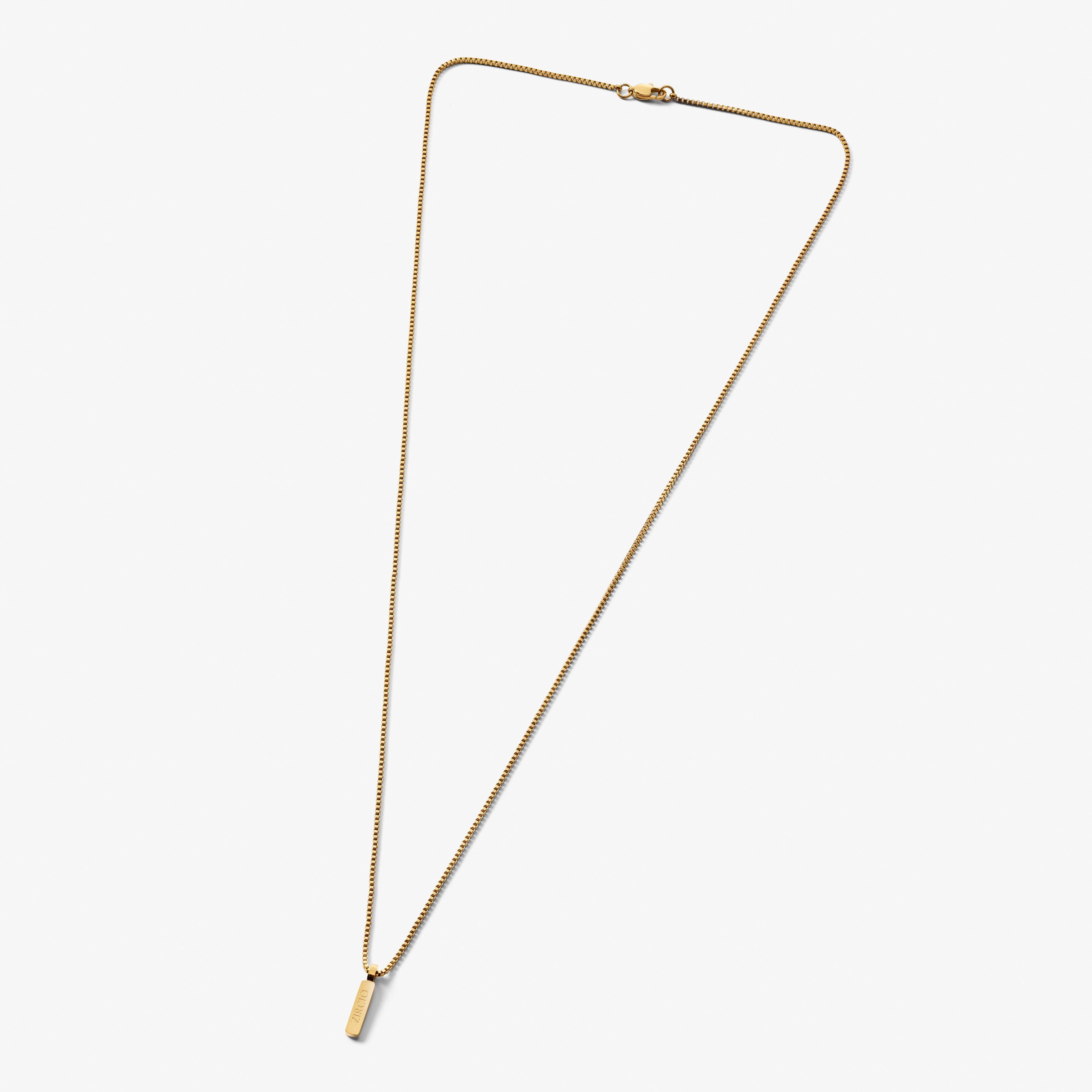 Box Cube Chain Necklace with Pendant