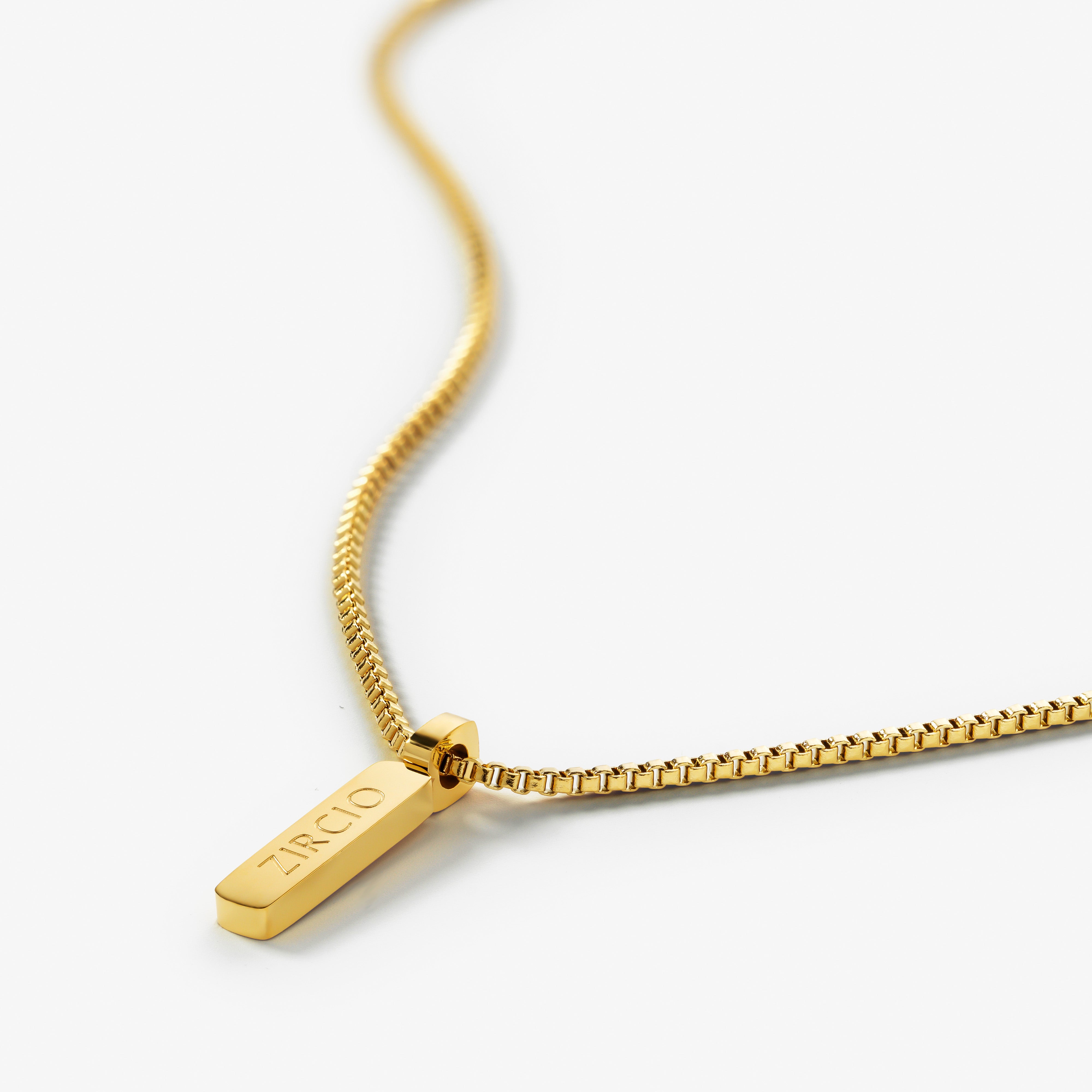 Box Cube Chain Necklace with Pendant