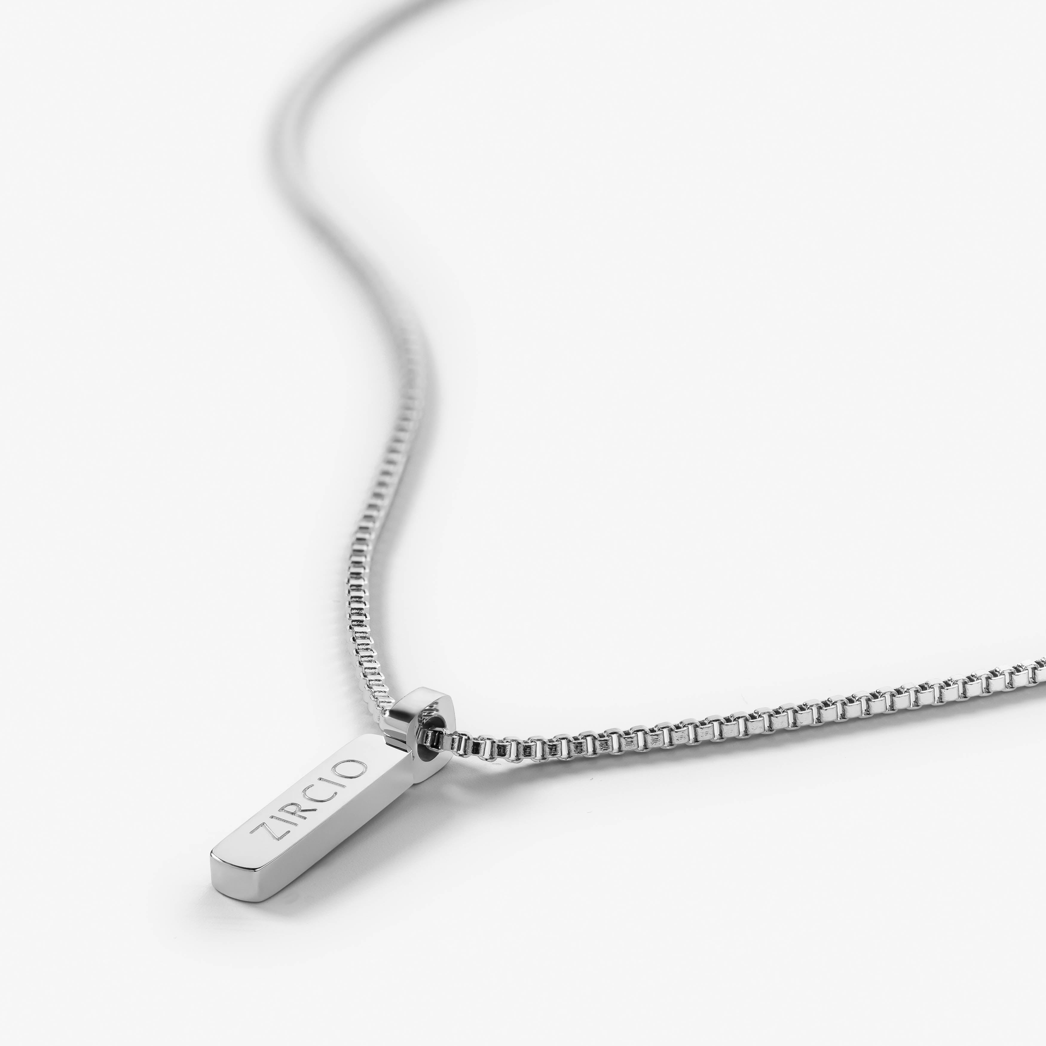 Box Cube Chain Necklace with Pendant