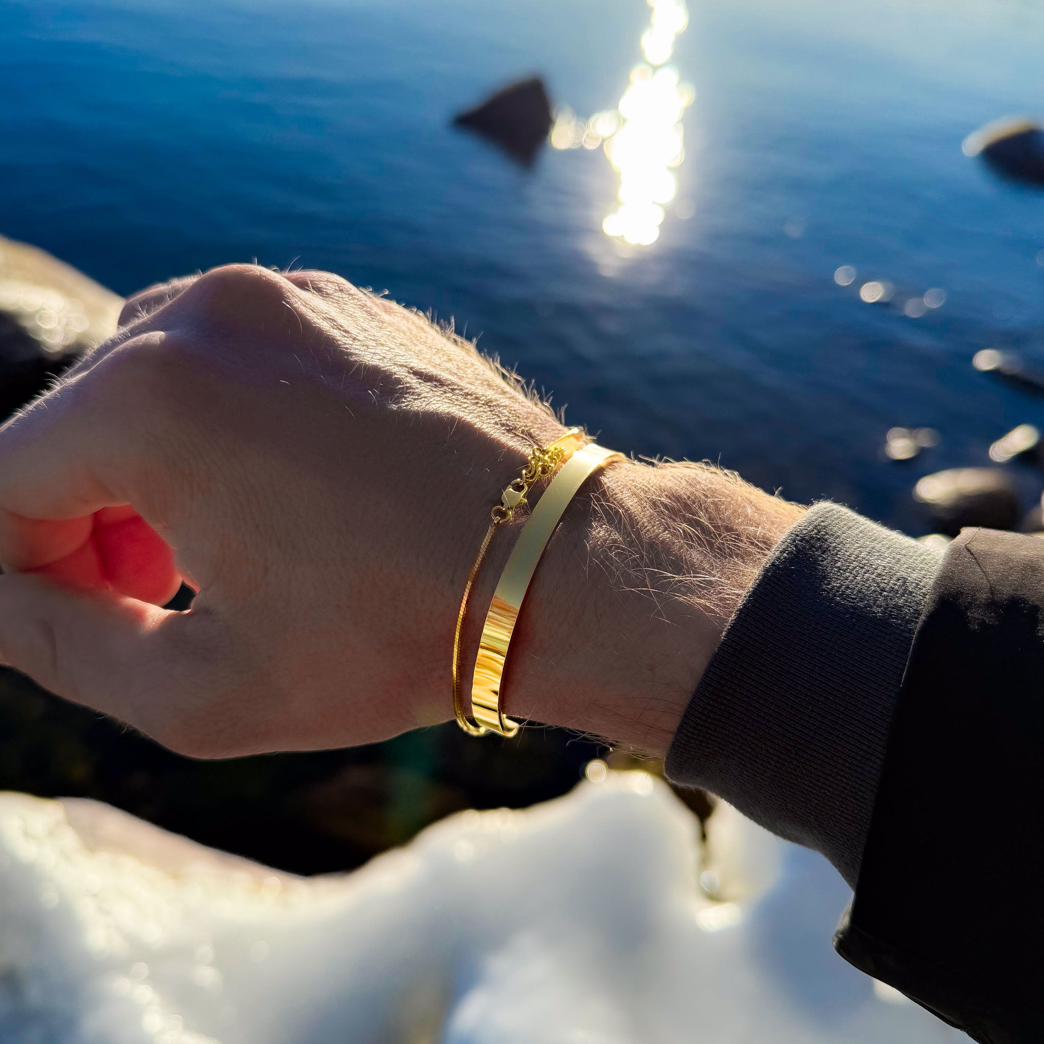 Straight Edge Bangle Cuff Minimal