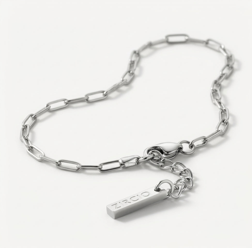 Paperclip Chain Bracelet in 925 Silver
