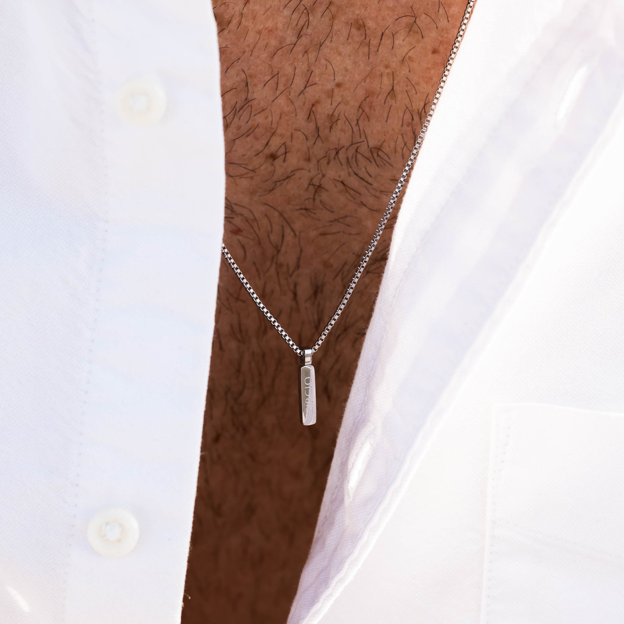 Box Cube Chain Necklace with Pendant