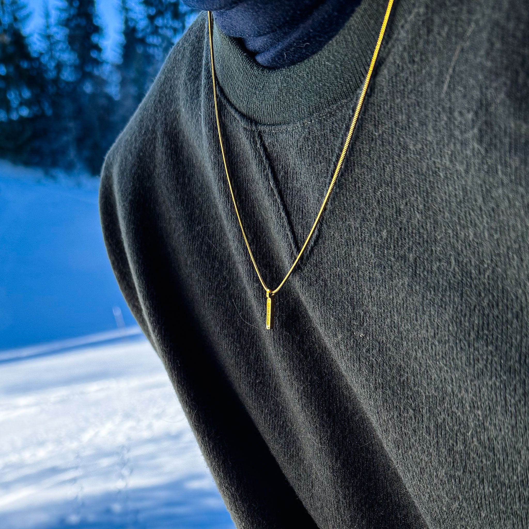 Snake Chain Necklace with Pendant