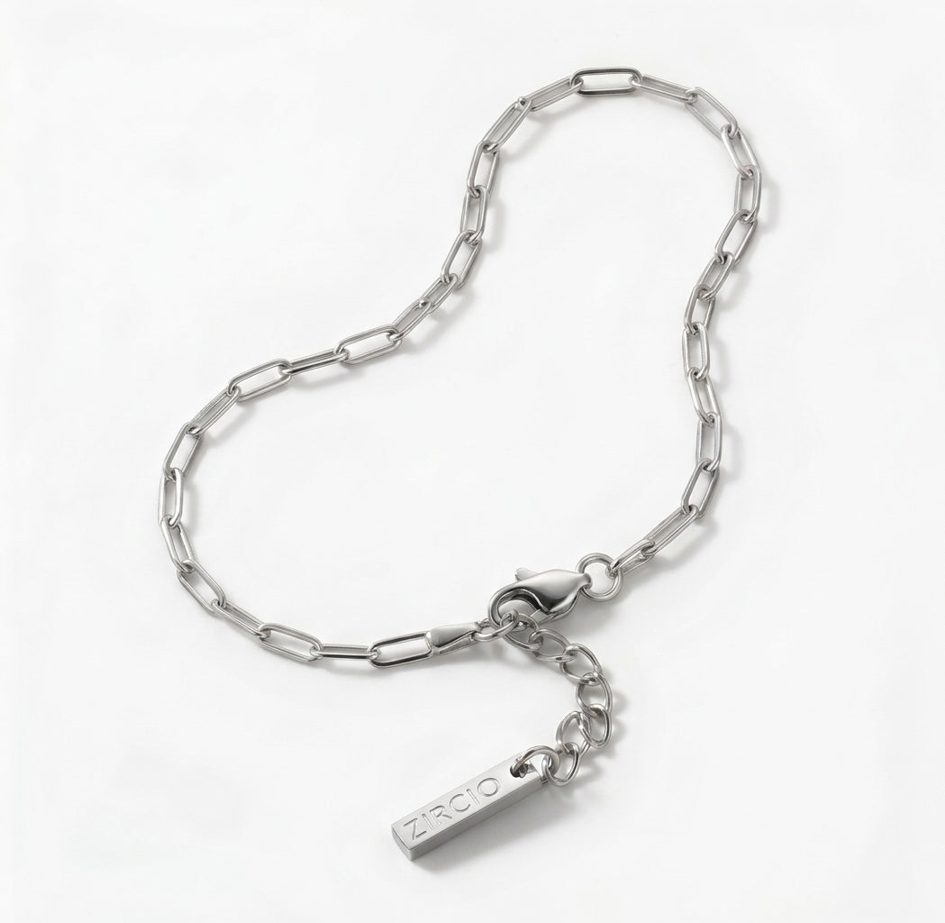 Paperclip Chain Bracelet in 925 Silver